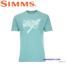 Футболка Simms Grim Reeler T-Shirt Oil Blue Heather размер L